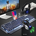 Mechanical Feel Keyboard USB Wired Ergonomic Backlit Mechanical Feel Gaming Keyboard and Mouse Set with Aluminium Alloy Panel