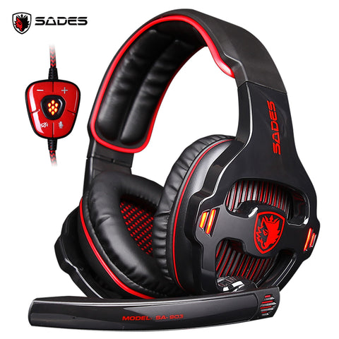 SADES SA-903 High-Performance 7.1 USB PC Headset Deep Bass Gaming Headphones With LED Micphone For PC Gamer