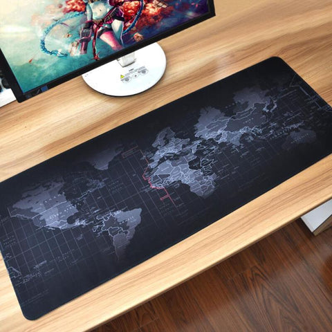 VODOOL Large L World Map Gaming Mouse Pad Natural Rubber Gamer Big Mouse Mat Computer Mousepad Mause Pad Game Keyboard Desk Mat