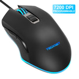 TeckNet computer Gaming Mouse 7200DPI Programmable Mouse Wired Computer Mouse Gaming Mice 6 Buttons for PC Gaming Laptops