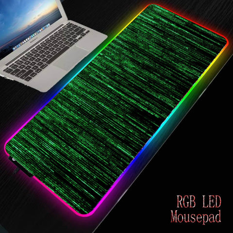 Mairuige Abstract Lines RGB Large Gaming Mouse Pad Gamer Led Computer Mousepad with Backlight for Keyboard Desk Mat Mause Carpet