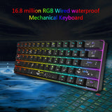 RGB LED Backlit Wired Mechanical Keyboard,Portable Compact Waterproof Mini Gaming Keyboard 61 Keys Gateron Switchs for PC Mac 4