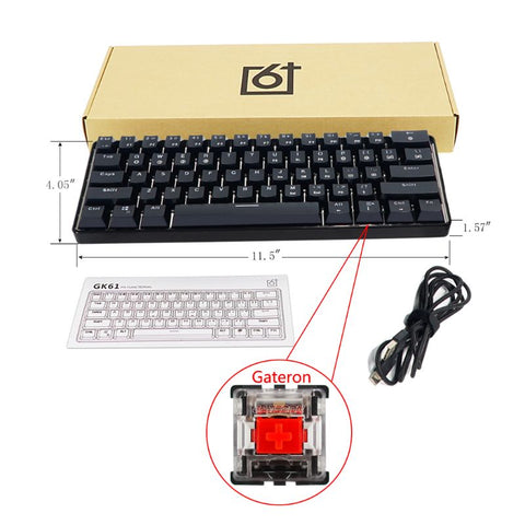 GK61 61 Key Mechanical Keyboard USB Wired LED Backlit Axis Gaming Mechanical Keyboard For Desktop L&K Dropship