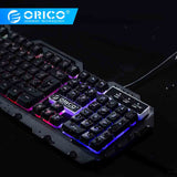 ORICO Gaming Keyboard Mechanical Keyboard 104 keys Wired Waterproof LED Backlit USB Keyboards With RGB/Ice Blue LED for Laptop