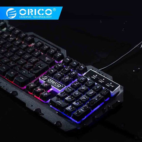 ORICO Gaming Keyboard Mechanical Keyboard 104 keys Wired Waterproof LED Backlit USB Keyboards With RGB/Ice Blue LED for Laptop