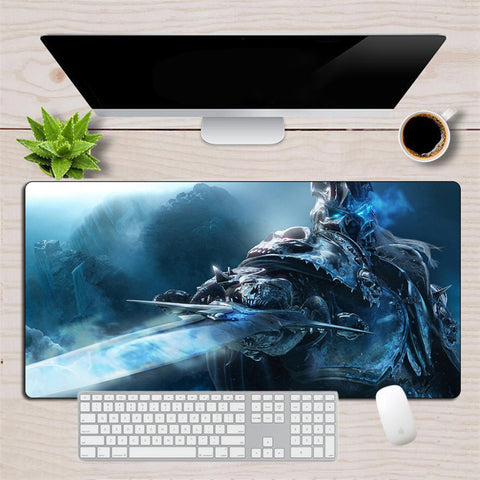 Large Wrath of the Lich King Gaming Mouse Pad Gamer XL Rubber Durable Locking Edge MousePad World of Warcraft Computer Desk Mat