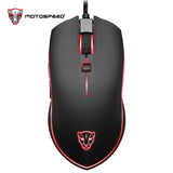 Motospeed V40 Professional Gaming Mouse USB Wired USB Optical Mouse Gamer 3500DPI Ergonomic Mice RGB LED Backlight for PC Laptop