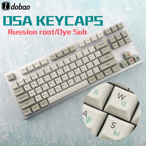 Dye Sub Dsa  Profile Russian Root Thick Pbt Keycaps  Set For Mechanical Gaming Keyboard Anne Pro 2 Gk61 Akko 3087 ASNI 87 104