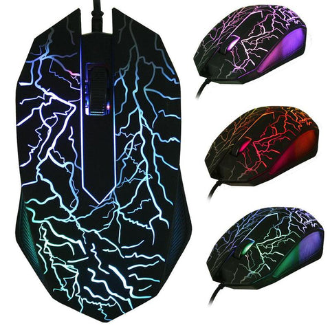 USB Wired 3200 DPI 3D Mouse LED Gamer Optical Professional Game Gaming Mouse Mice 3 Buttons for Computer PC Laptop