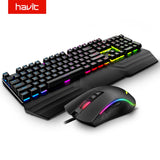 HAVIT Gaming Mechanical Keyboard 104 Keys RGB Light Blue / Red Switch Wired Keyboard or Keyboard Mouse Set Ru / English Version