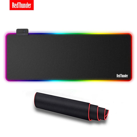 RedThunder RGB Gaming Mouse Pad Upgrade 80X30cm Large Glowing Extended Mousepad Gaming Keyboard Pad Mat Non-Slip Rubber Base