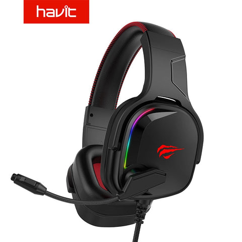 Havit Gaming Headset 7.1 Surround Sound USB Wired RGB Light Game Headphones with Microphone for Tablet PC Xbox One PS4