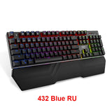 HAVIT Gaming Mechanical Keyboard 104 Keys RGB Light Blue / Red Switch Wired Keyboard or Keyboard Mouse Set Ru / English Version