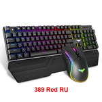 HAVIT Gaming Mechanical Keyboard 104 Keys RGB Light Blue / Red Switch Wired Keyboard or Keyboard Mouse Set Ru / English Version