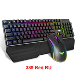 HAVIT Gaming Mechanical Keyboard 104 Keys RGB Light Blue / Red Switch Wired Keyboard or Keyboard Mouse Set Ru / English Version