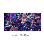 80x40cm Large KDA Gaming Mouse Pad League of Legends Durable Rubber Custom Mouse Mat Pad Rubber Mouse Durable Desktop Mousepad