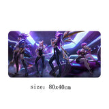 80x40cm Large KDA Gaming Mouse Pad League of Legends Durable Rubber Custom Mouse Mat Pad Rubber Mouse Durable Desktop Mousepad