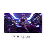 80x40cm Large KDA Gaming Mouse Pad League of Legends Durable Rubber Custom Mouse Mat Pad Rubber Mouse Durable Desktop Mousepad