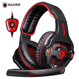 SADES SA-903 High-Performance 7.1 USB PC Headset Deep Bass Gaming Headphones With LED Micphone For PC Gamer