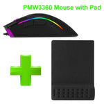 Delux M625 Wired 7D Gaming Mouse Ergonomic PMW3360 12000 dpi RGB Backlit PC Computer Gamer Mice With Wrist Rest Mouse Pad Kit