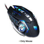 New Gaming Headphone Stereo Over-Ear Game Headset Headband Earphone with Mic LED Light for PC Gamer+6 Button Pro Gaming Mouse