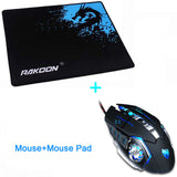 Professional Wired Gaming Mouse 6 Button 3200 DPI LED Optical USB Computer Mouse Gamer Mice Silent Game Mouse+Gaming Mouse Pad