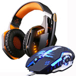 Gaming Headphones and Gaming Mouse Wired Stereo Gamer Earphone Headset + Gamer Mice 3200DPI Adjustable LED Light Optical USB