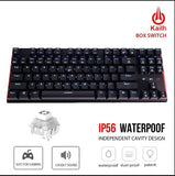 HEXGEARS GK707 87 Key Keyboard White Blue Waterproof Kailh BOX Switch Keyboard Hot Swap Switch Mechanical Gaming Keyboard