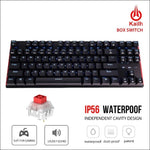 HEXGEARS GK707 87 Key Keyboard White Blue Waterproof Kailh BOX Switch Keyboard Hot Swap Switch Mechanical Gaming Keyboard