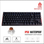HEXGEARS GK707 87 Key Keyboard White Blue Waterproof Kailh BOX Switch Keyboard Hot Swap Switch Mechanical Gaming Keyboard