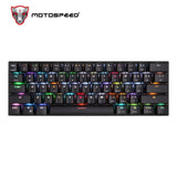 MOTOSPEED CK62 Keyboard Wired/Bluetooth Keyboard Dual Mode Mechanical Keyboard 61 Keys RGB LED Backlight Gaming Keyboard