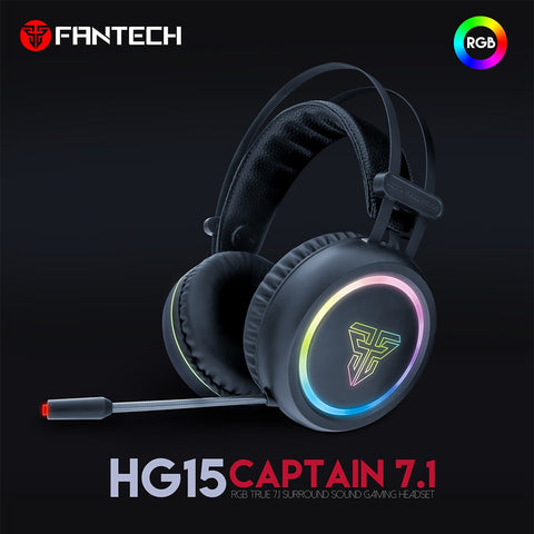 FANTECH HG15 USB 7.1 Stereo wired gaming headphones game headset over ear with mic Voice control for laptop computer gamer