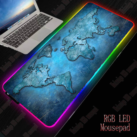 XGZ Map RGB Large Gaming Mouse Pad Gamer Led Computer Mousepad Big Mouse Mat with Backlight for Keyboard Desk Mat Mause Carpet