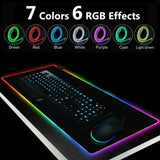 Large Gaming Mouse Pad RGB USB LED Glowing Gamer Keyboard Mousepad Mice Mat 14 Lighting Modes For PC Computer Laptop