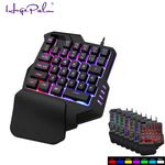 USB Wired Gaming Keypad with LED Backlight 35 Keys sades Wide Hand Rest One-handed Membrane RGB gaming Keyboard for LOL/PUBG/CF