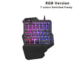 USB Wired Gaming Keypad with LED Backlight 35 Keys sades Wide Hand Rest One-handed Membrane RGB gaming Keyboard for LOL/PUBG/CF