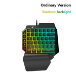 USB Wired Gaming Keypad with LED Backlight 35 Keys sades Wide Hand Rest One-handed Membrane RGB gaming Keyboard for LOL/PUBG/CF