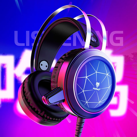 N1 3.5mm USB Stereo wired gaming headphones game headset over ear LED with mic Voice control for laptop computer gamer PUBG