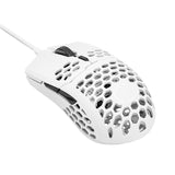 Cooler Master MM710 53G Gaming Mouse Pixart PMW 3389 16000 DPI Optical Sensor Lightweight Honeycomb Shell Weave Cable White