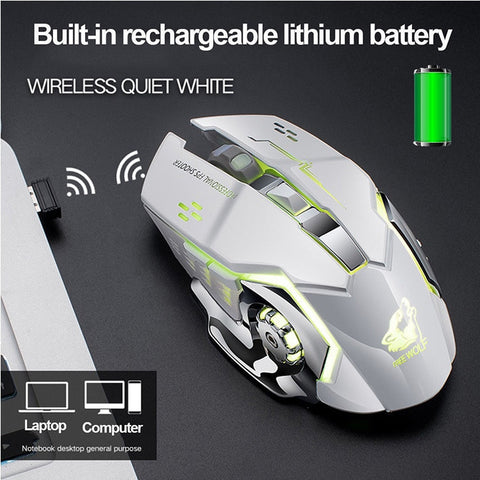 Drop ship Rechargeable Wireless Silent LED Backlit USB Optical Ergonomic Gaming Mouse LOL Gaming Mouse Surfing Wireless Mouse