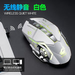Drop ship Rechargeable Wireless Silent LED Backlit USB Optical Ergonomic Gaming Mouse LOL Gaming Mouse Surfing Wireless Mouse