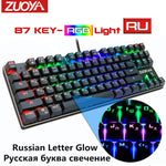 ZUOYA Mechanical Keyboard RGB Mix Backlit Wired Gaming Keyboard Anti-ghosting Blue Red Switch For Game Laptop PC Russian US