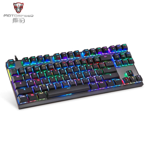 Motospeed K82 Mechanical Keyboard USB Wired RGB LED Backlight 87 Keys RED Switch PUBG Gaming  Keyboard For FPS gamer