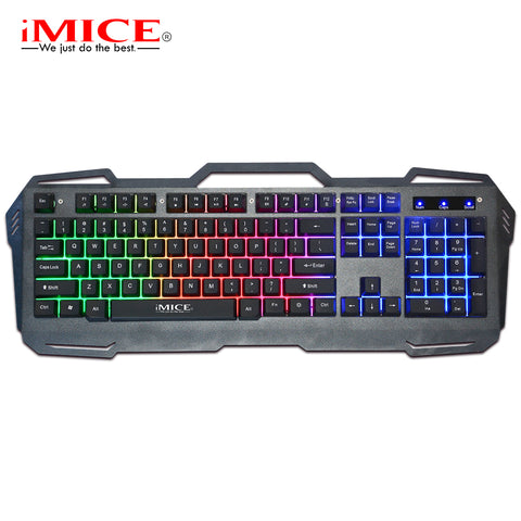 imice Metal Backlit Gaming Keyboard with Waterproof and Suspension Key Cap for Gaming Application Wire Keyboard