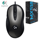 Logitech Original MX518 Legendary Gaming Mouse with HERO Sensor 16000DPI Classic Fever Level Mouse Legend Reborn for Mouse Gamer