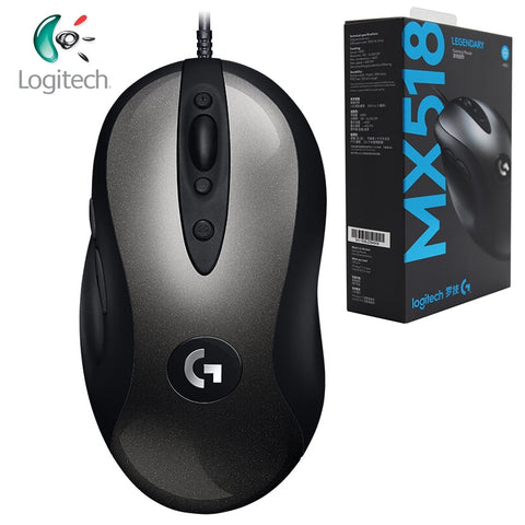 Logitech Original MX518 Legendary Gaming Mouse with HERO Sensor 16000DPI Classic Fever Level Mouse Legend Reborn for Mouse Gamer