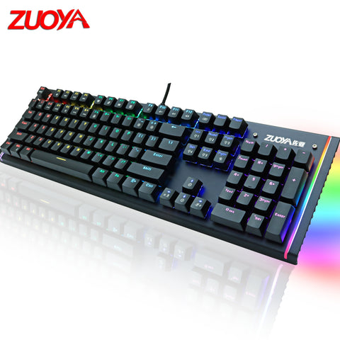ZUOYA Mechanical Keyboard LED Backlit Anti-Ghosting USB original  Black Red Blue Switches for Gaming DOTA 2 PC Laptop