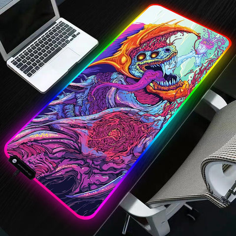 Sovawin 800x300 Big Large LED RGB Lighting Gaming Mousepad XL Gamer Mat Grande Mouse Pad cs go Hyper Beast for PC Computer