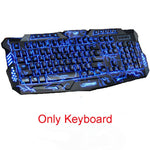 Tri-Color Backlight Computer Gaming Keyboard Teclado USB Wired Full N-Key Game Keyboard for PC Desktop Laptop Russian Sticker