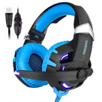 Auriculares para juegos ONIKUMA K2 con sonido de 7,1 canales, auriculares estéreo para juegos con micrófono y luz LED para ordenador portátil PS4 PC